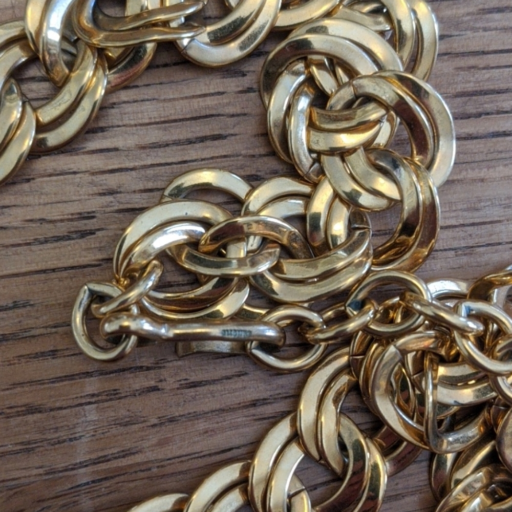 Vintage MONET double link necklace - Picture 3 of 4